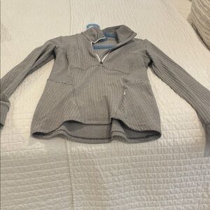 Lululemon Herringbone Gray Quarter-Zip Pullover